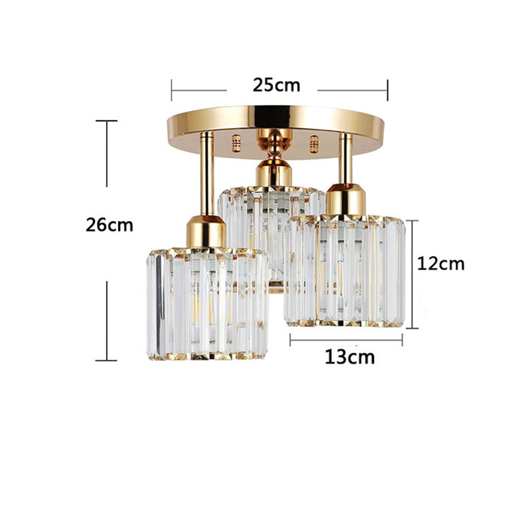 Crystaléa™ Elegant Modern Crystal Semi-Flush Ceiling Light