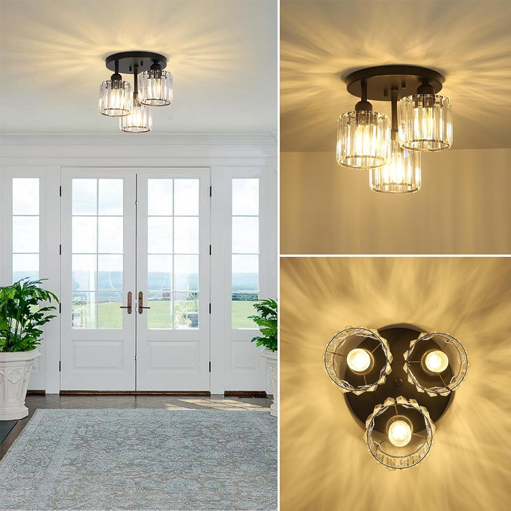 Crystaléa™ Elegant Modern Crystal Semi-Flush Ceiling Light