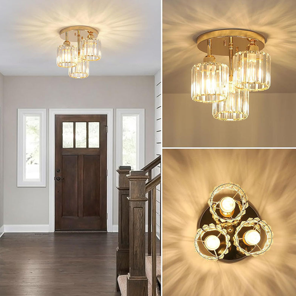 Crystaléa™ Elegant Modern Crystal Semi-Flush Ceiling Light