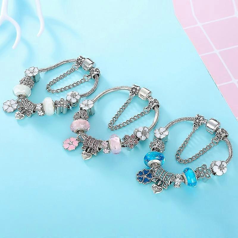 Floriéra™ Sterling Silver Floral Charm Bracelet