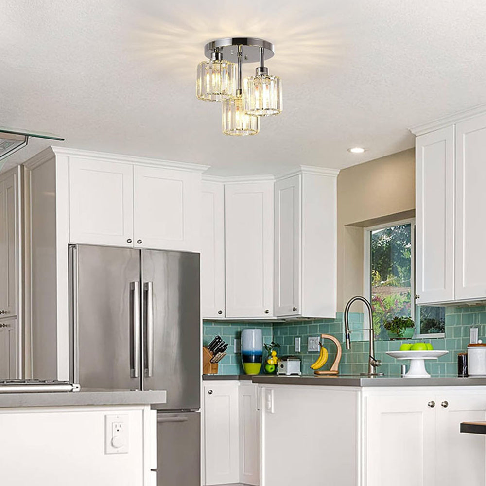 Crystaléa™ Elegant Modern Crystal Semi-Flush Ceiling Light