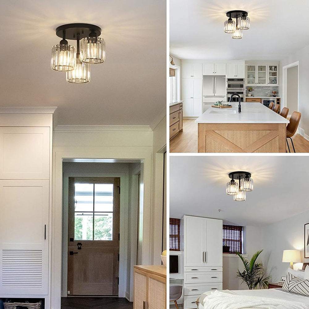 Crystaléa™ Elegant Modern Crystal Semi-Flush Ceiling Light