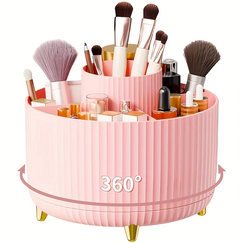 GlamSpin™ 360° Rotating Makeup Organiser | Vanity Storage Rack