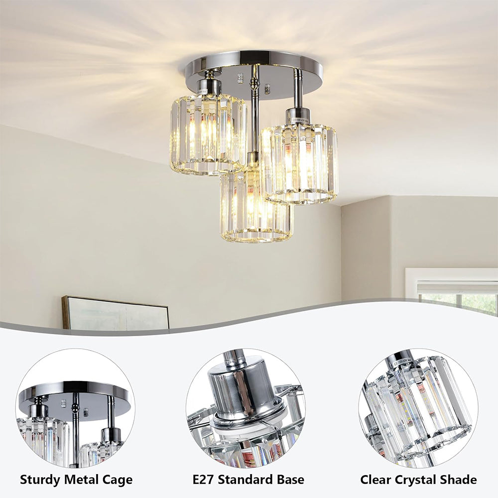 Crystaléa™ Elegant Modern Crystal Semi-Flush Ceiling Light