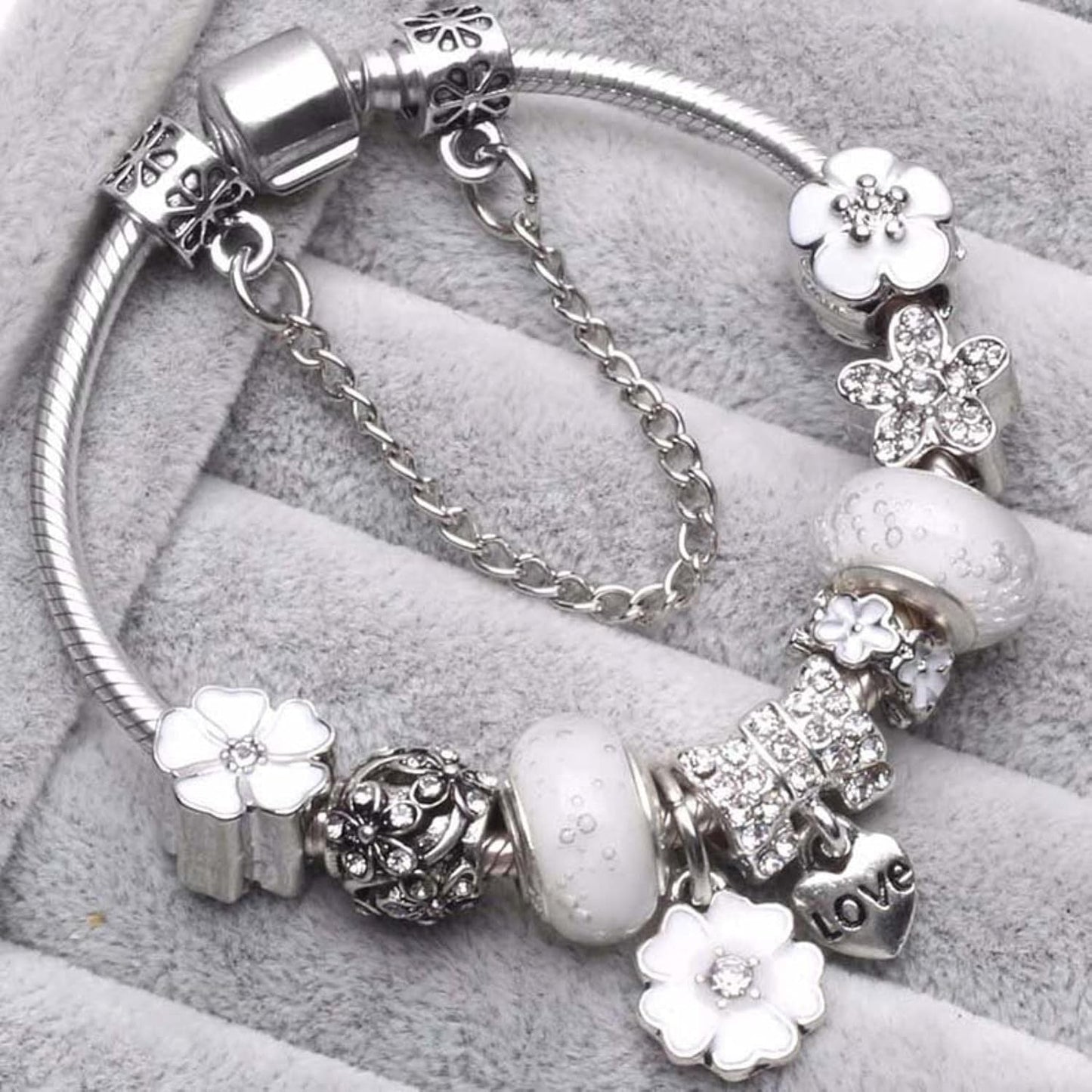 Floriéra™ Sterling Silver Floral Charm Bracelet