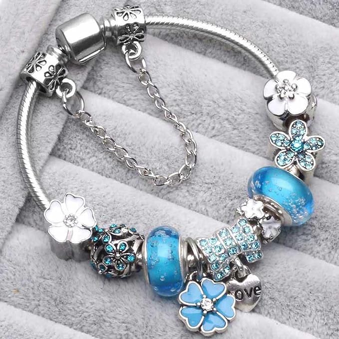 Floriéra™ Sterling Silver Floral Charm Bracelet