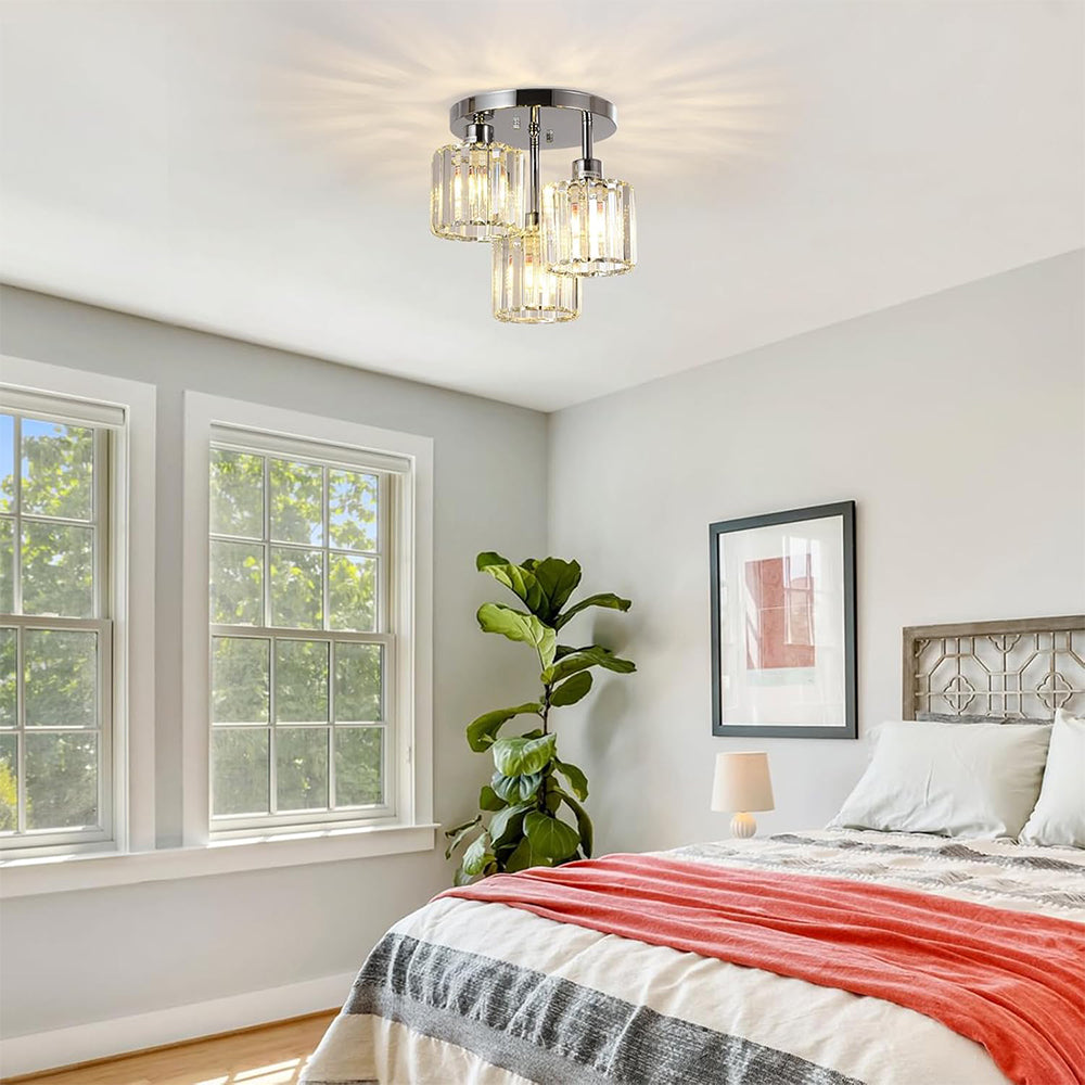 Crystaléa™ Elegant Modern Crystal Semi-Flush Ceiling Light