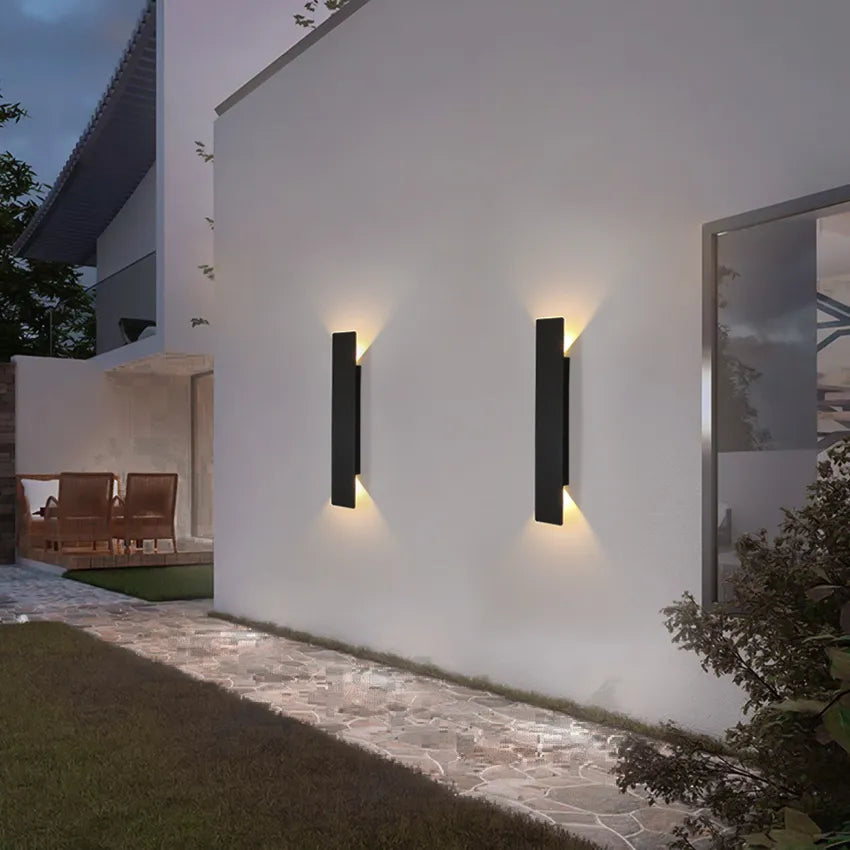 PluieGlow | Applique murale extérieure en aluminium étanche