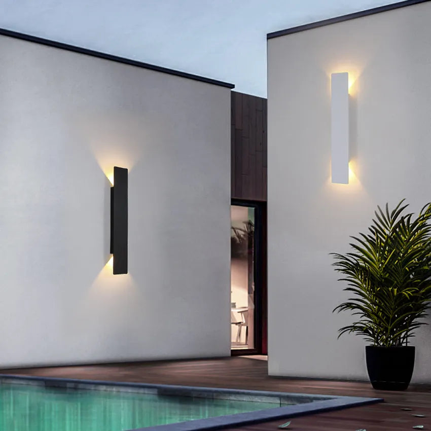 PluieGlow | Applique murale extérieure en aluminium étanche