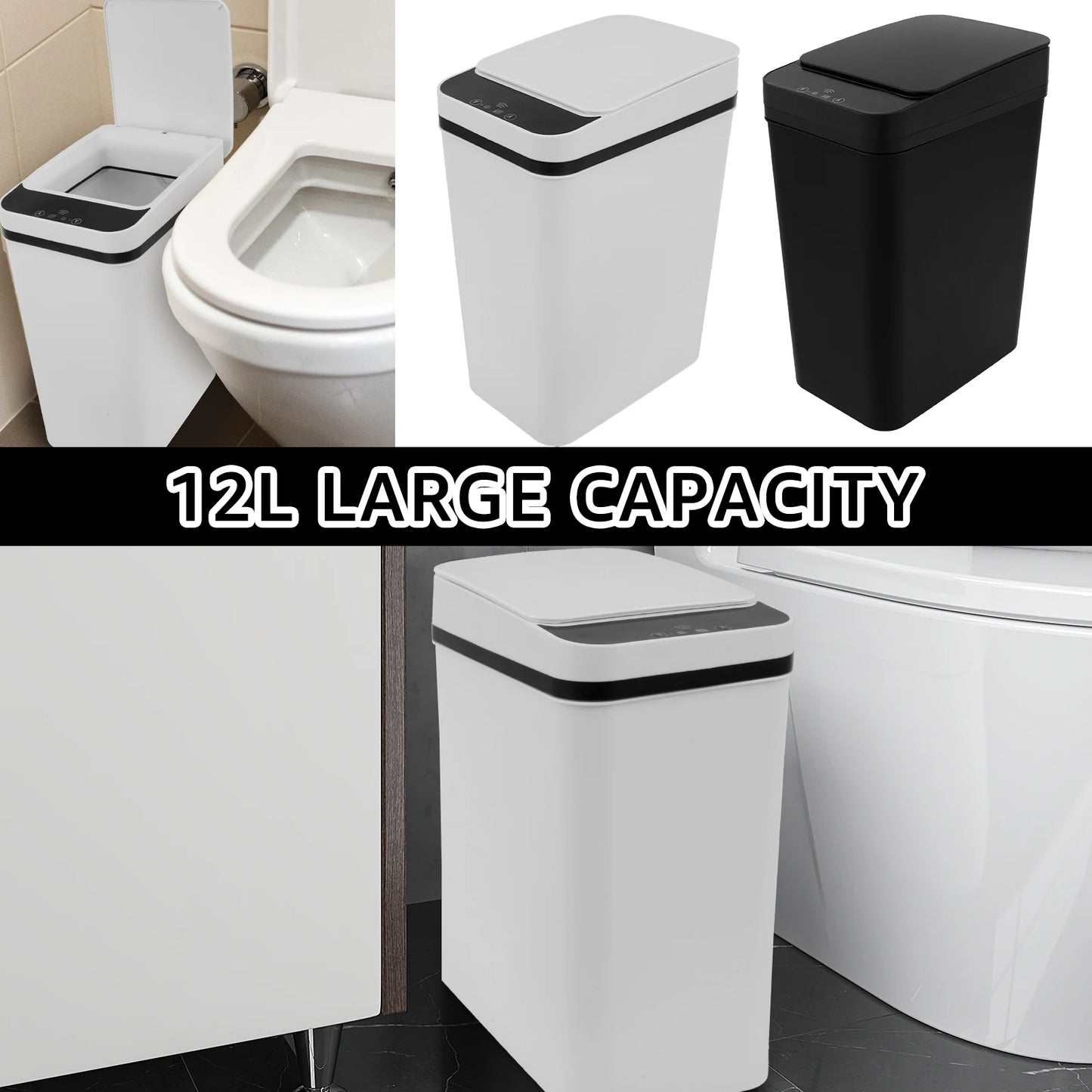 CleanBin™ 12L Automatic Sensor Trash Can – Touchless & Smart