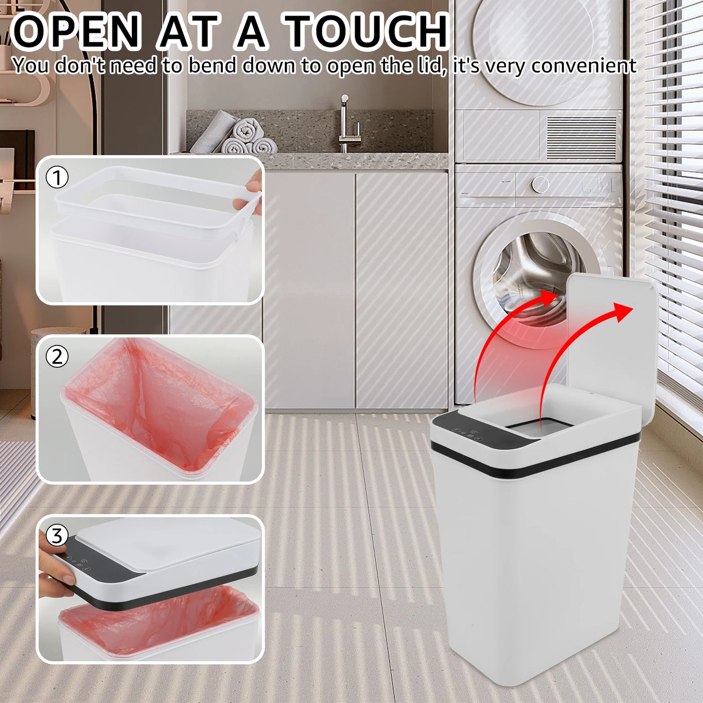 CleanBin™ 12L Automatic Sensor Trash Can – Touchless & Smart