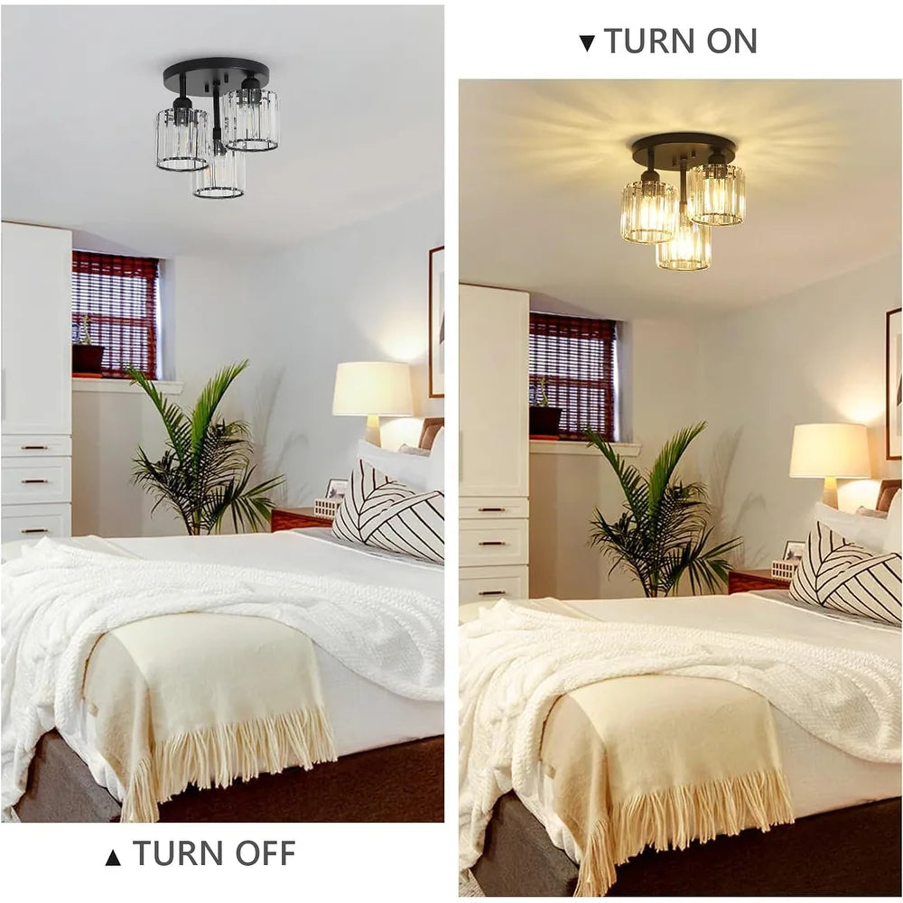 Crystaléa™ Elegant Modern Crystal Semi-Flush Ceiling Light