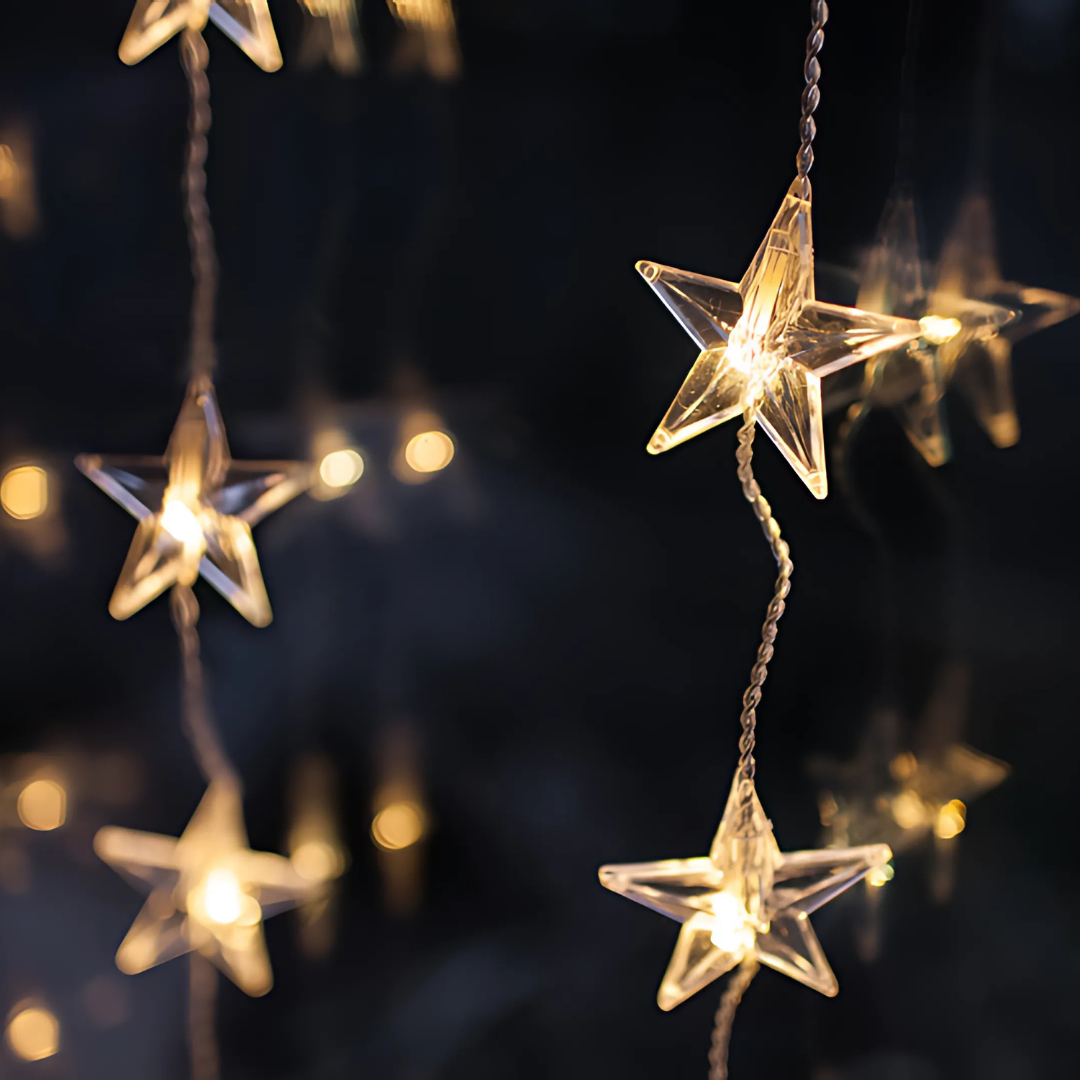 Christmas Decorations Star Curtain Lights