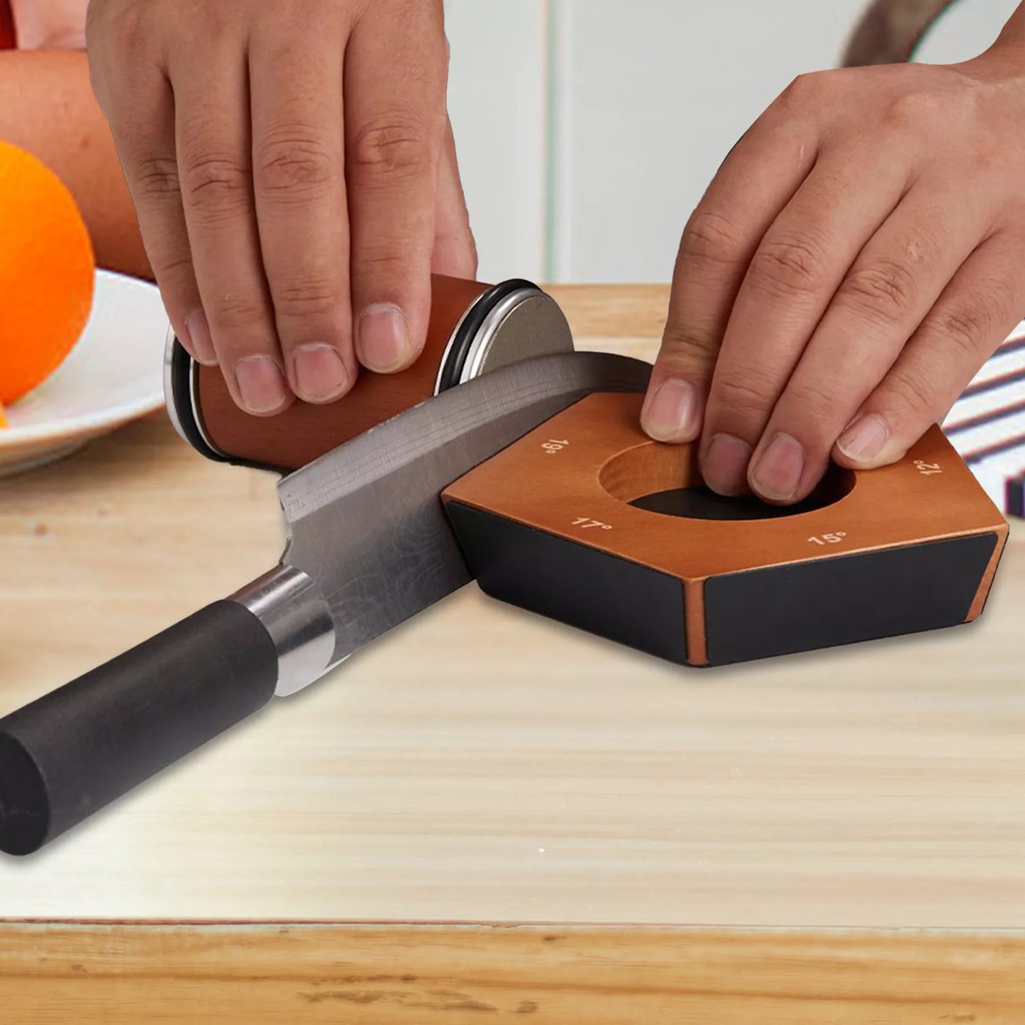 EdgeMaster™ Knife Sharpener Kit with Magnetic Wood Base