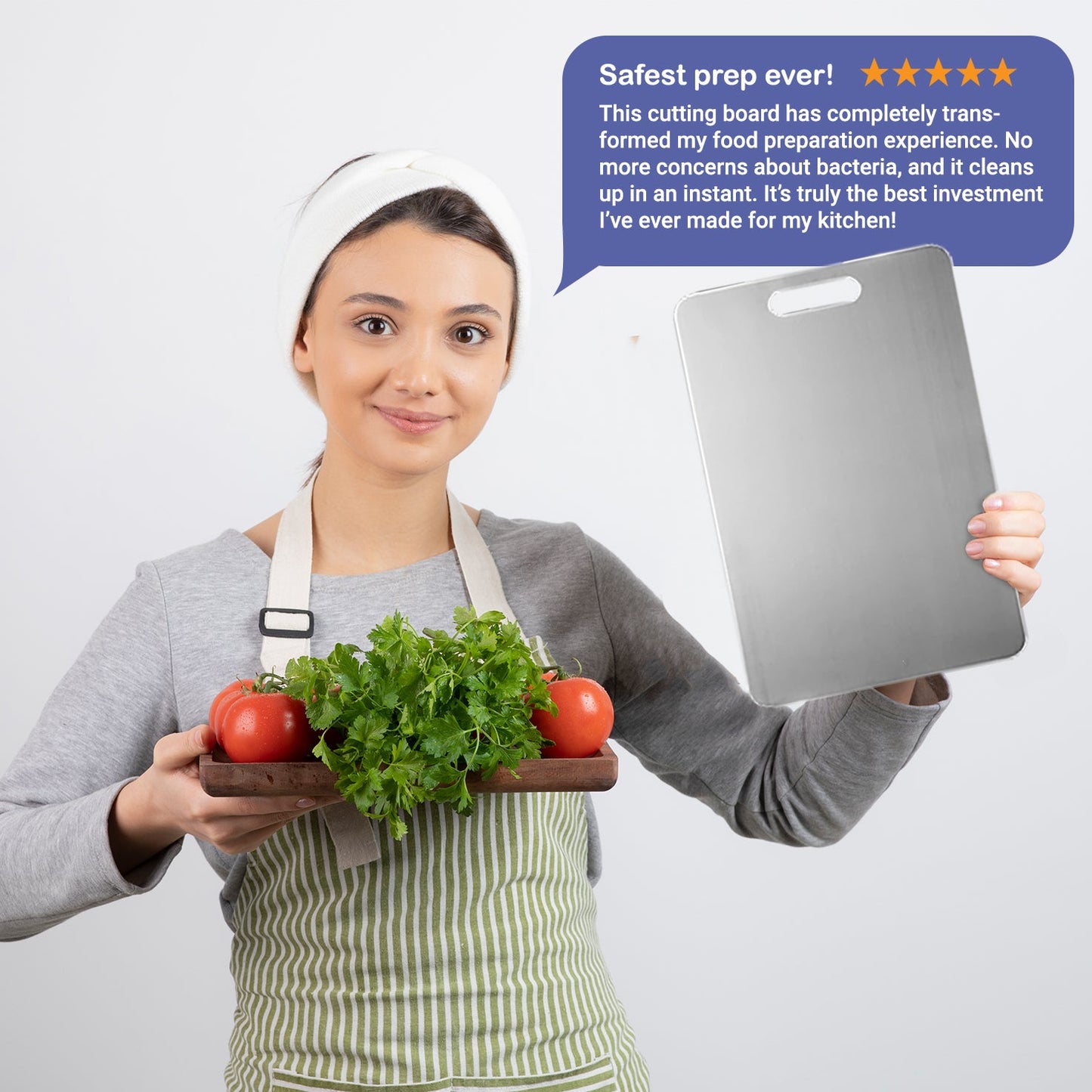 SteelPro™ Stainless Steel Cutting Board – Built to Resist Stains & Scratches