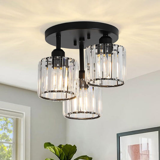 Crystaléa™ Elegant Modern Crystal Semi-Flush Ceiling Light