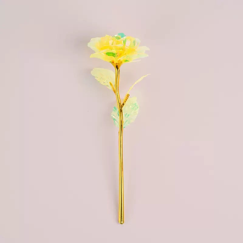 10pcs Galaxy Rose Gold Foil Roses – Artificial Crystal Flowers Romantic Gift for Her