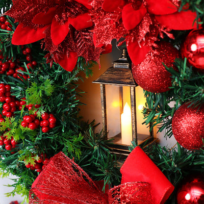 Christmas Wreath with LED Lights and Bow