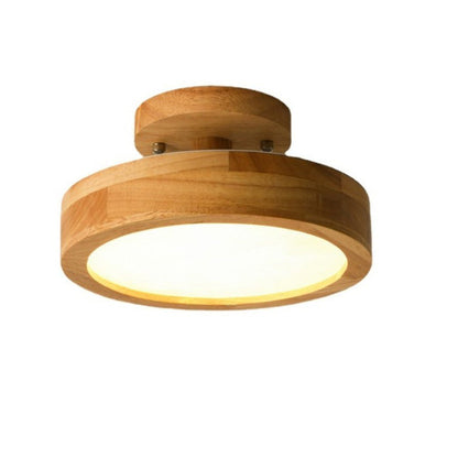 Ceiling Light Wooden LED Flush Mount Fixture