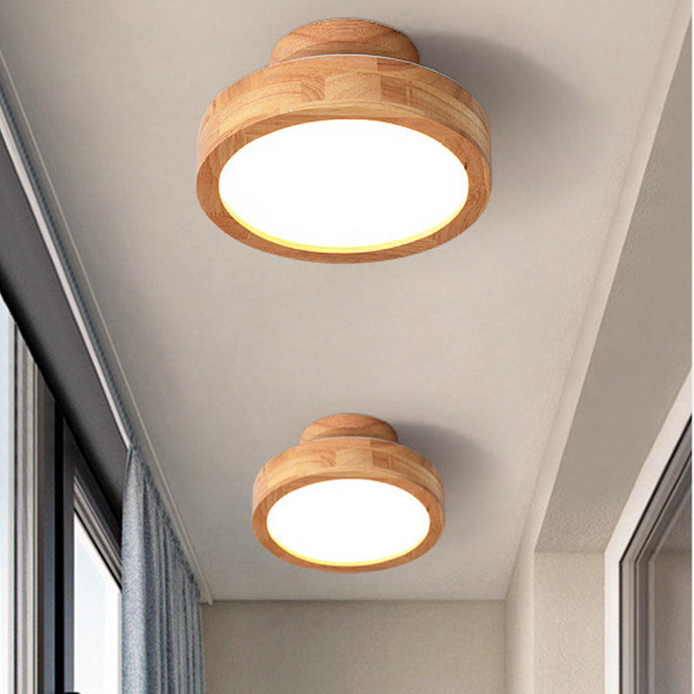 Ceiling Light Wooden LED Flush Mount Fixture