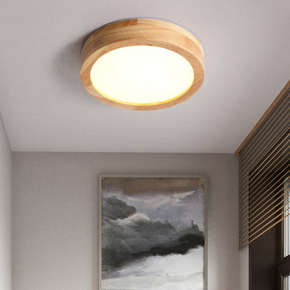 Ceiling Light Wooden LED Flush Mount Fixture