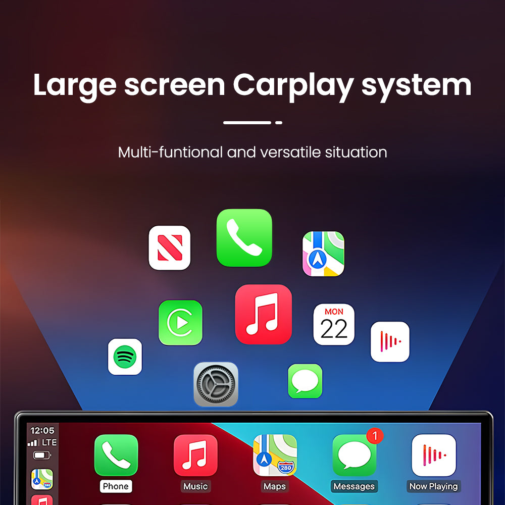Wireless Apple CarPlay & Android Auto Portable Touchscreen Car Display