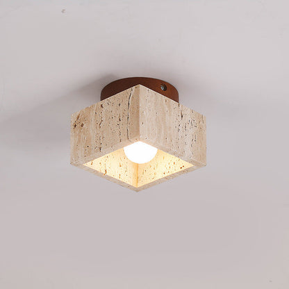 Ceiling Light Wood Cylinder Flush Mount Fixture