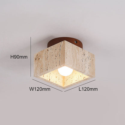 Ceiling Light Wood Cylinder Flush Mount Fixture