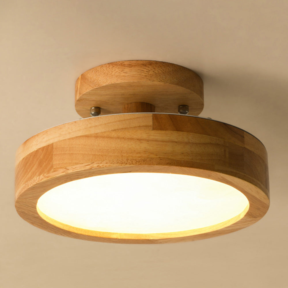 Ceiling Light Wooden LED Flush Mount Fixture