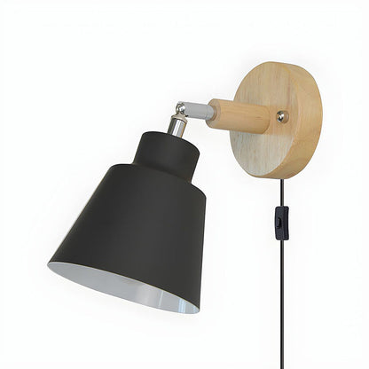 Wall Light With Wood Accent For Bedroom