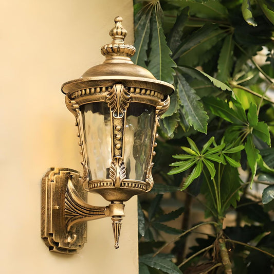LumiEra™ Outdoor Vintage Glass Wall Lantern Light – Elegant Aluminum & Glass