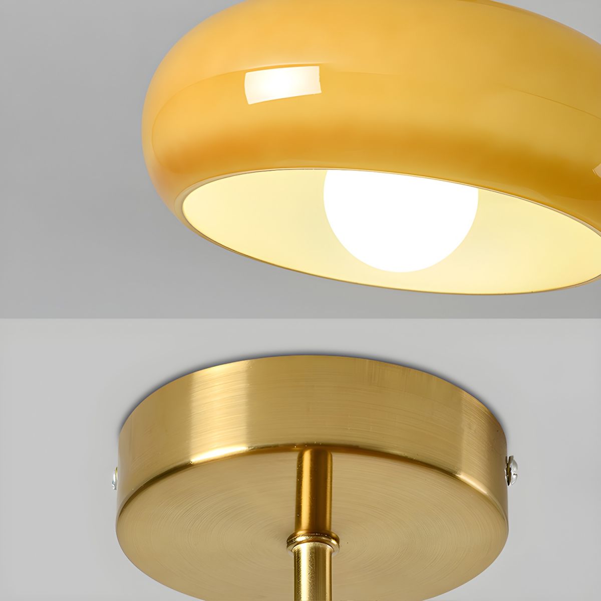 Vintage Round Glass Ceiling Light Fixture