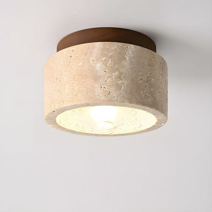Ceiling Light Wood Cylinder Flush Mount Fixture