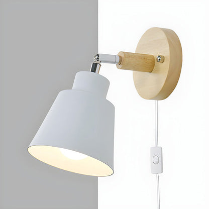 Wall Light With Wood Accent For Bedroom