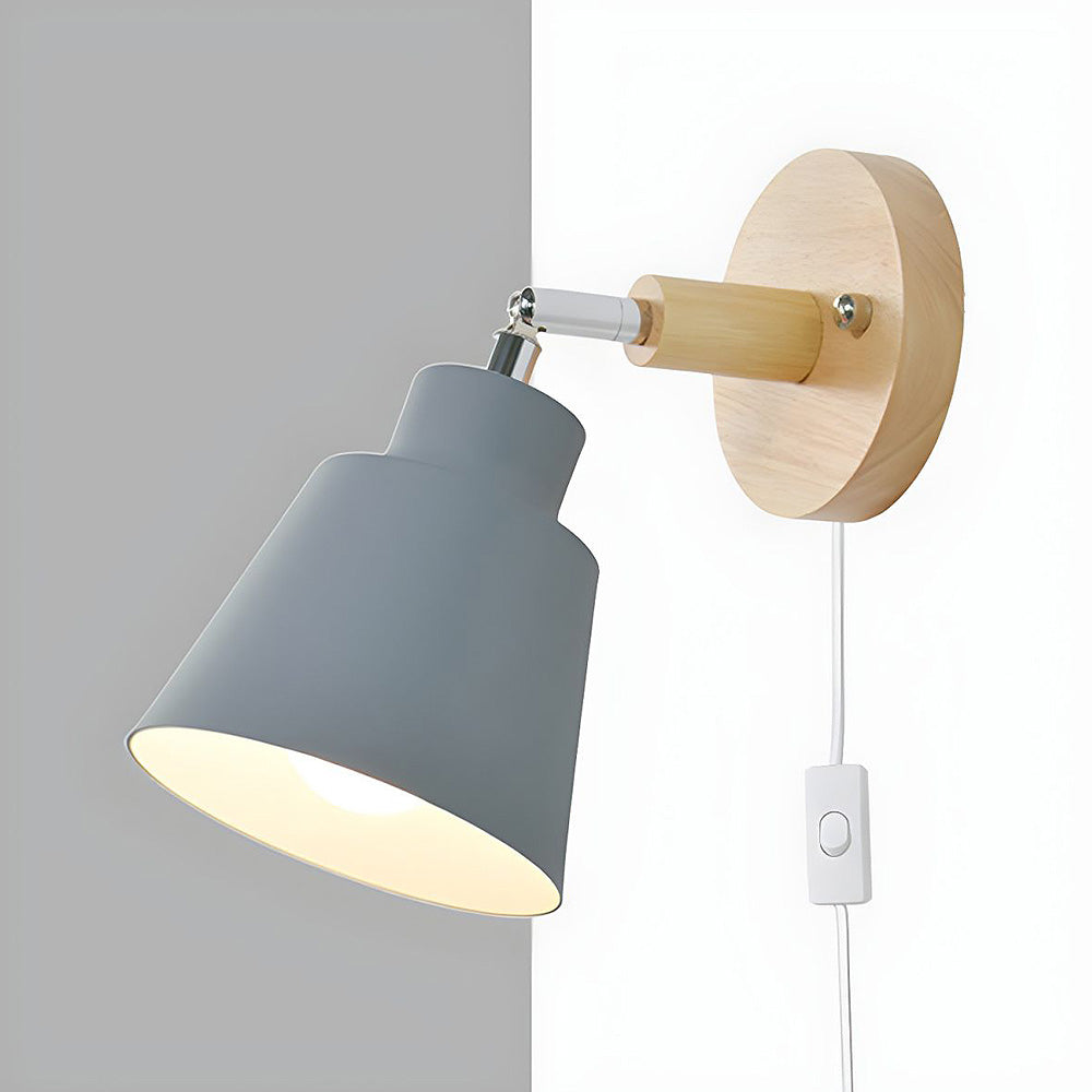 Wall Light With Wood Accent For Bedroom