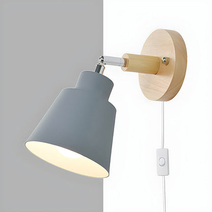 Wall Light With Wood Accent For Bedroom