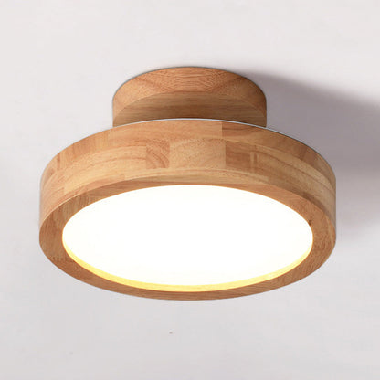Ceiling Light Wooden LED Flush Mount Fixture