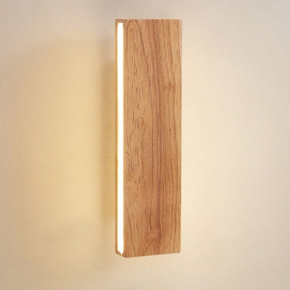Wall Light With Rotatable Wood LED Design