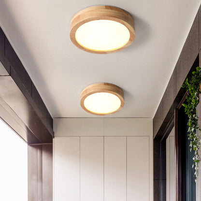 Ceiling Light Wooden LED Flush Mount Fixture