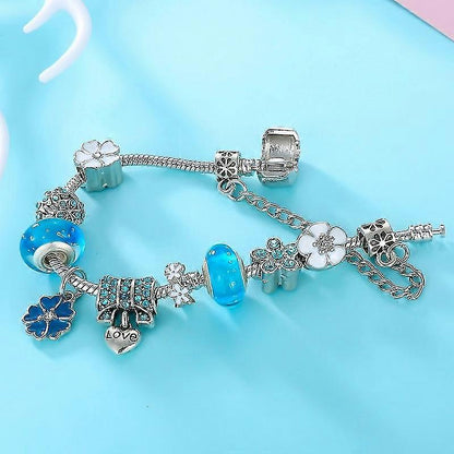 Floriéra™ Sterling Silver Floral Charm Bracelet