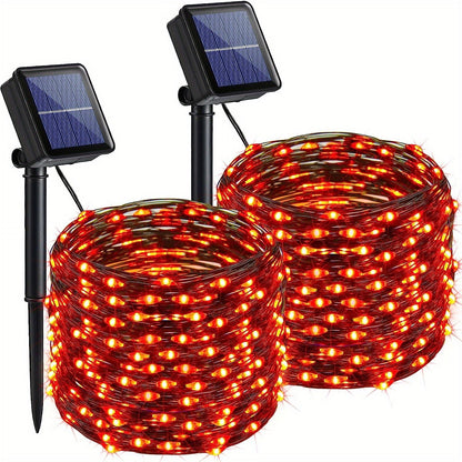 Outdoor Solar Powered Red Fairy Lights