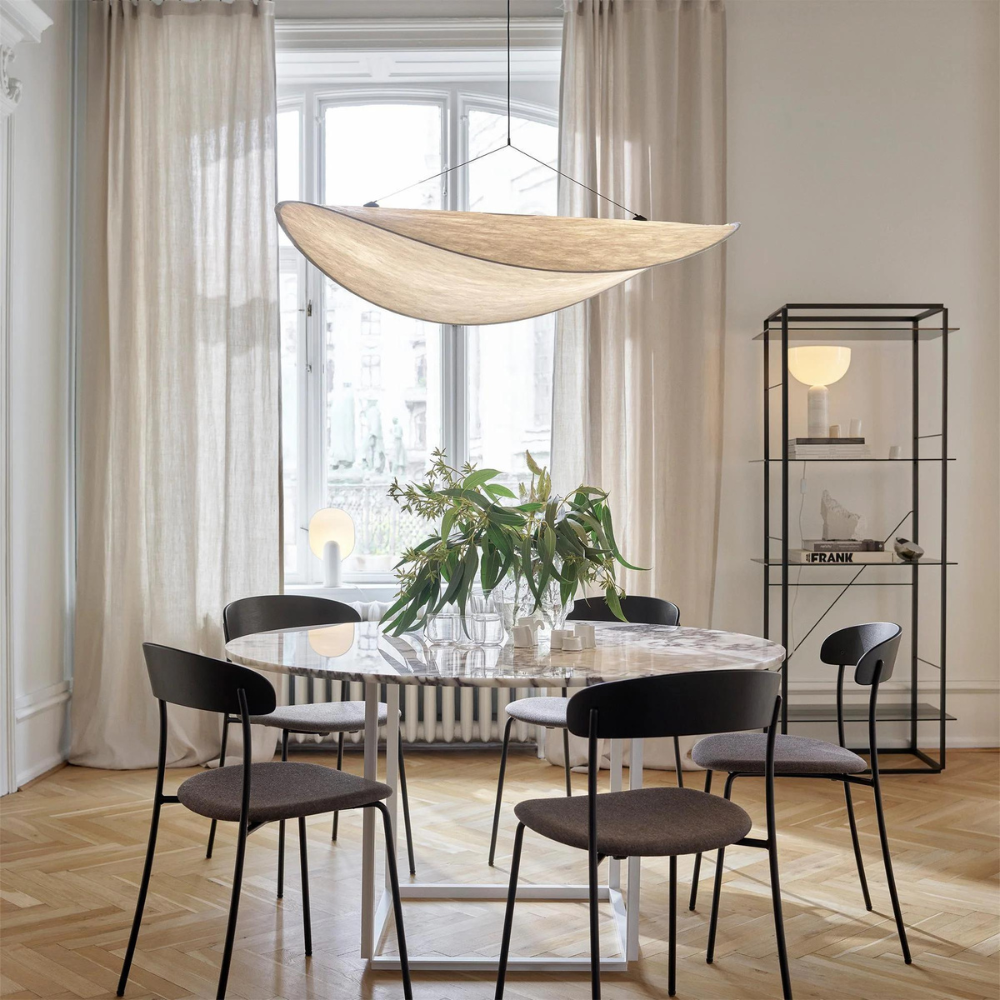 Modern Japandi Silk Hanging Pendant Light