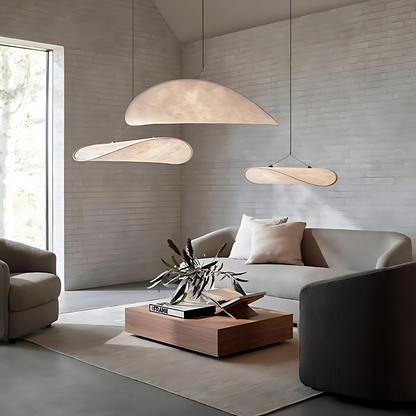 Modern Japandi Silk Hanging Pendant Light