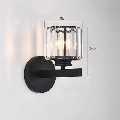 Crystal Glass Wall Light With Modern Arm Design
