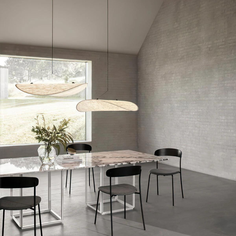 Modern Japandi Silk Hanging Pendant Light