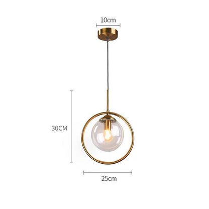 Glass Pendant Light with Gold Frame Finish
