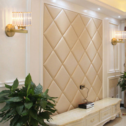 Crystal Glass Wall Light With Modern Arm Design