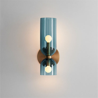 Glass Wall Light With Double Lamp Design