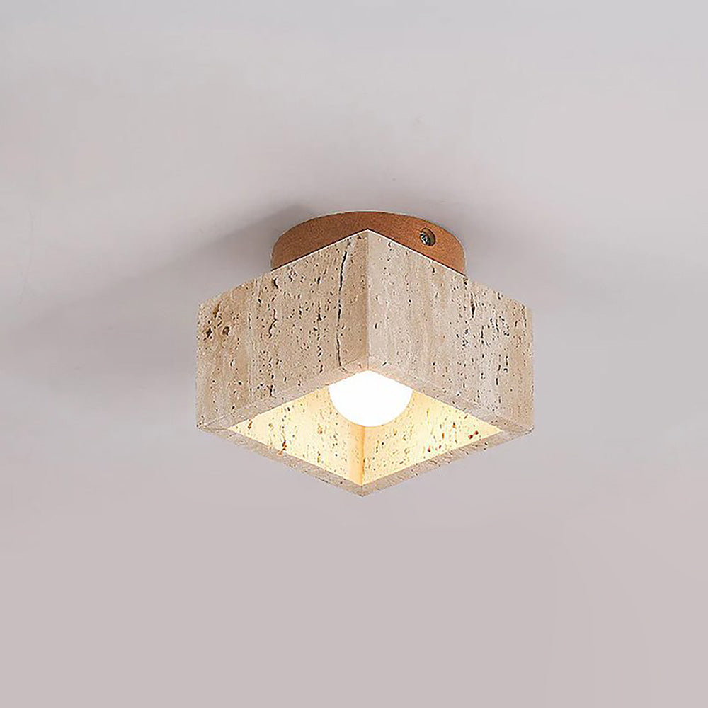 Ceiling Light Wood Cylinder Flush Mount Fixture