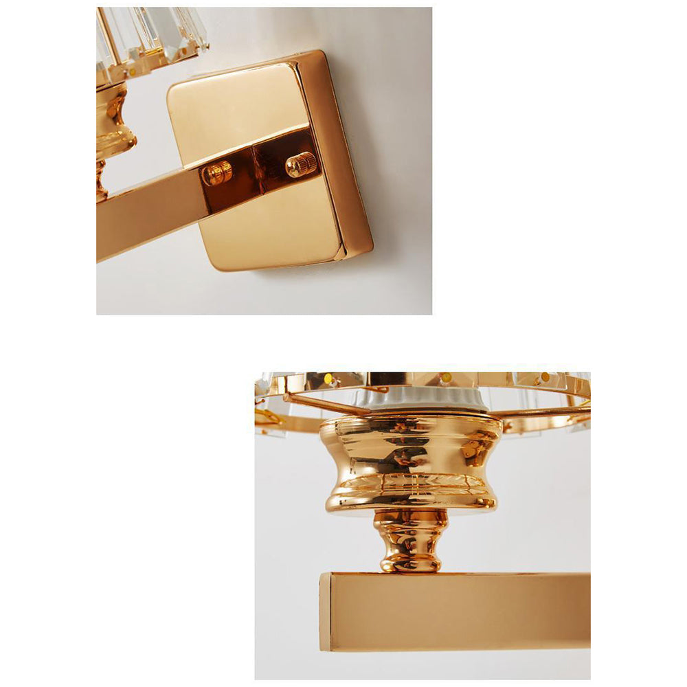 Crystal Glass Wall Light With Modern Arm Design